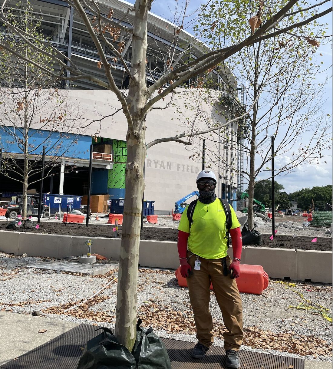 Brandon M. on site in a Mid-America Carpenters Regional Council hard hat